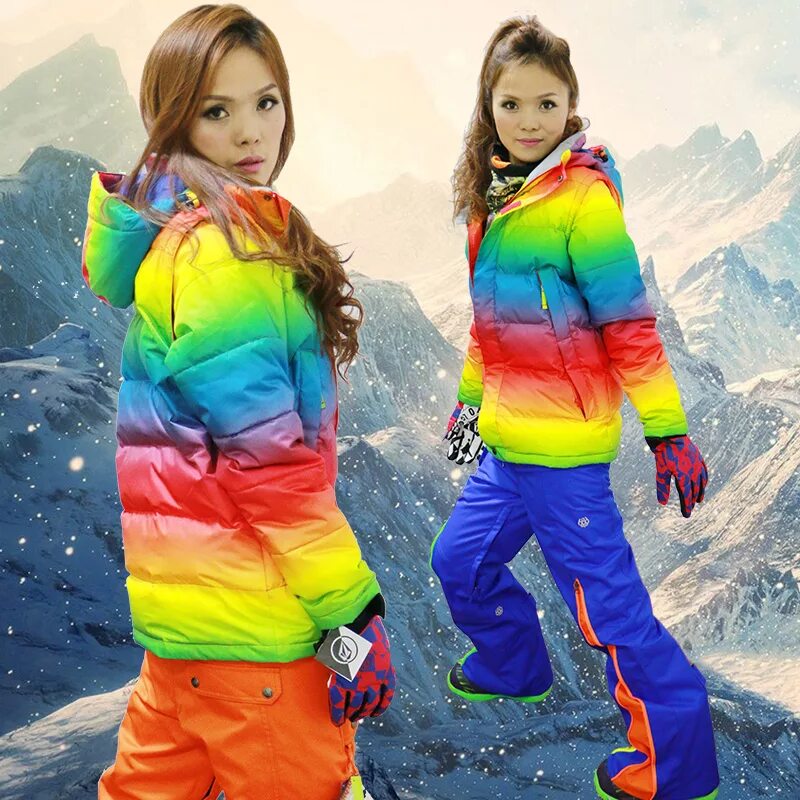 Детские лыжный костюм. Дети в яркой одежде. Яркие разноцветные куртки. Яркая одежда для подростков. Горнолыжный костюм для девочки.
