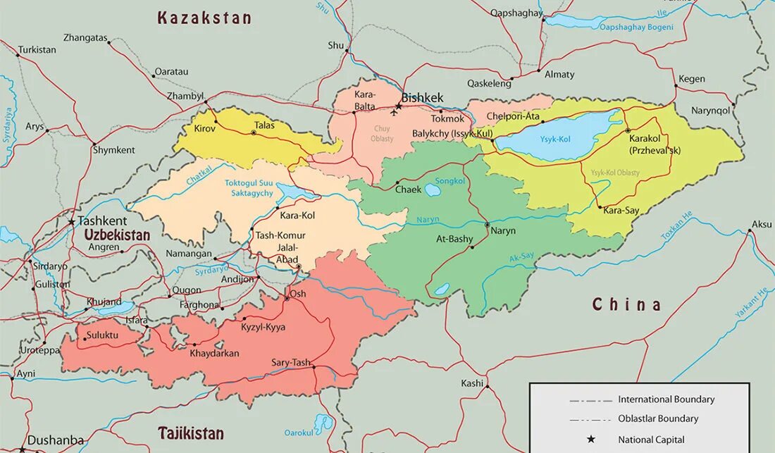 Области киргиз. Киргизия на карте. Киргизия политическая карта. Границы Кыргызстана на карте.