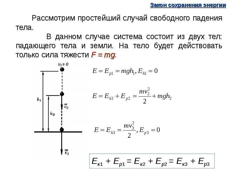 При падении выпущенного из рук тела происходит. При падении выпущенного из рук тела происходит