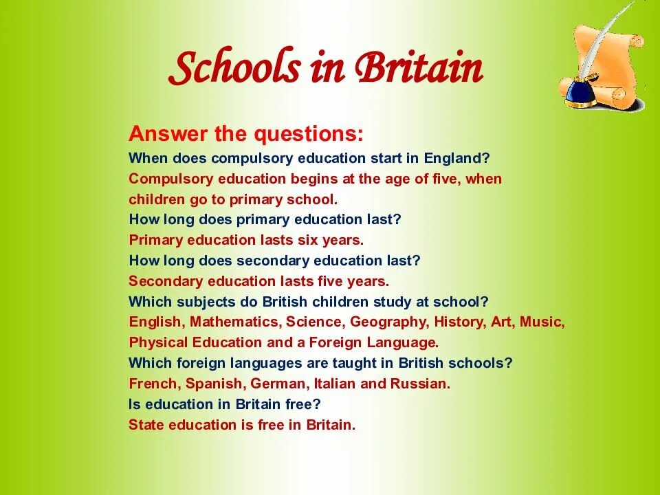 Lessons about questions