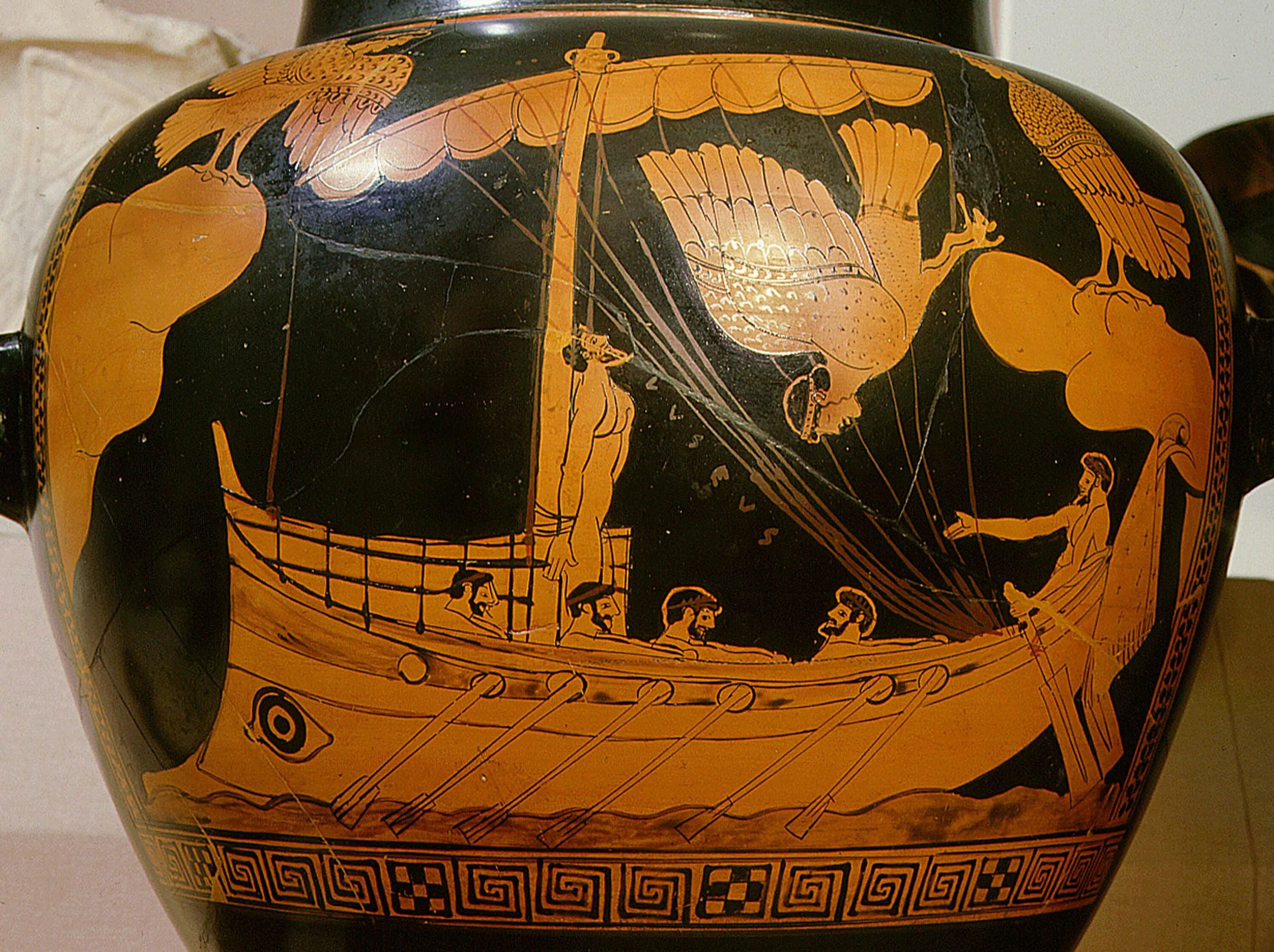 Древний рим одиссея. Греческая вазопись корабль. Греческая вазопись Одиссей. Одиссей и сирены вазопись. Вазопись древней Греции.