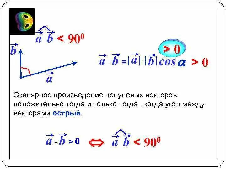 Скалярное произведение тупого угла. Скалярное произведение ненулевых векторов. Скалярное произведение векторов ненулевых векторов. Произведение ненулевого вектора. Скалярное произведение векторов положительно.