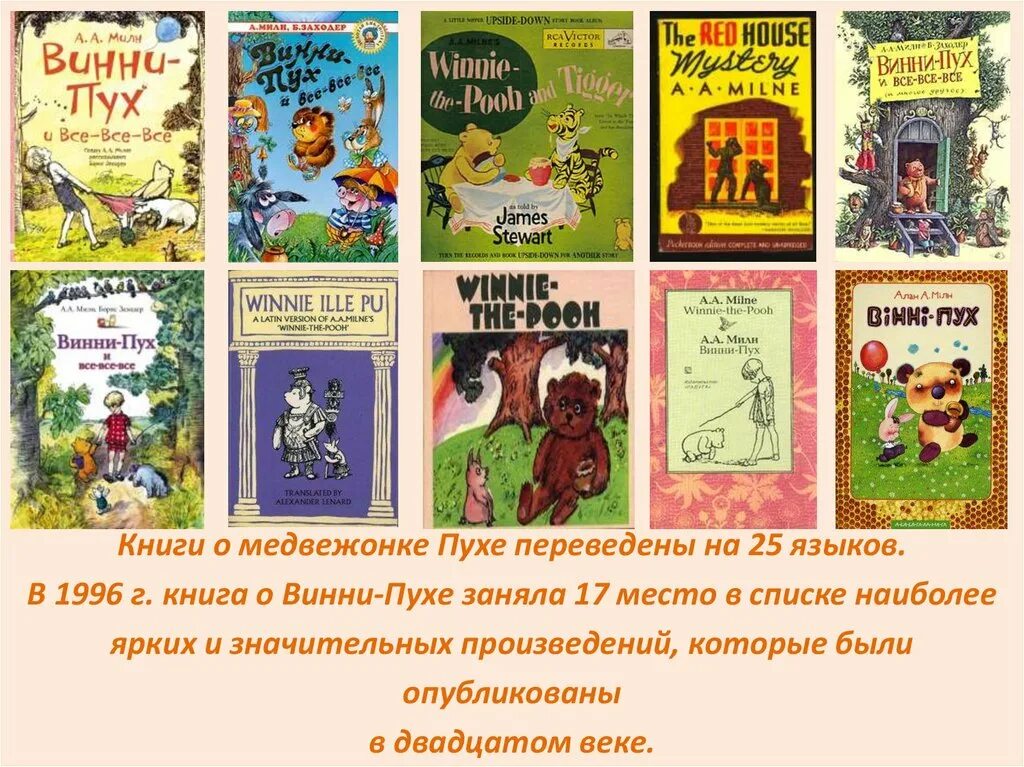 Язык в названии произведения. Милн Винни пух и все все все. Винни пух Милн книга.