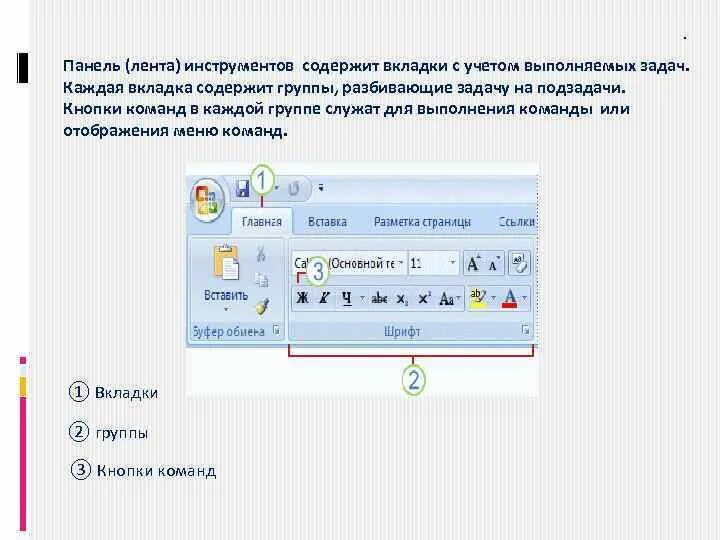 Панель инструментов вкладки. Панель инструментов ( лента). Вкладка Главная. Лента вкладок.