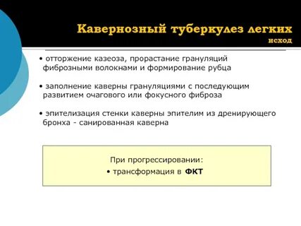 Осложнением фиброзно кавернозного туберкулеза является