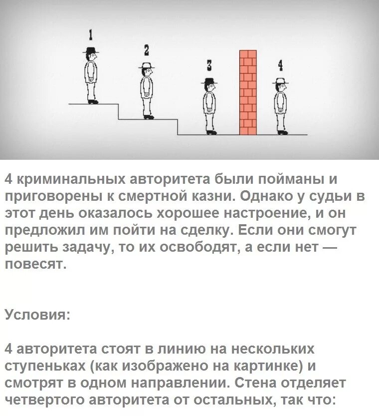 Головоломки и задачи. Задача про шляпы. Парадокс трех узников. Задача 3 заключенных. Загадка про заключенных и шляпы.