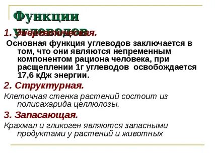 Углеводы конспект по биологии