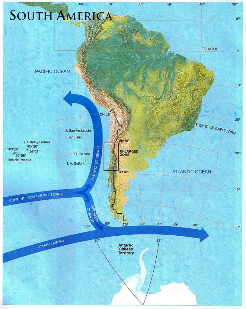 Южная Америка перуанское течение. Перуанское течение на карте Южной Америки. Перуанское течение на карте. Холодные течения перуанское.