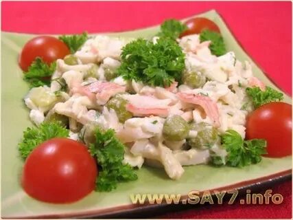 Крабовое мясо с огурцом и яйцом