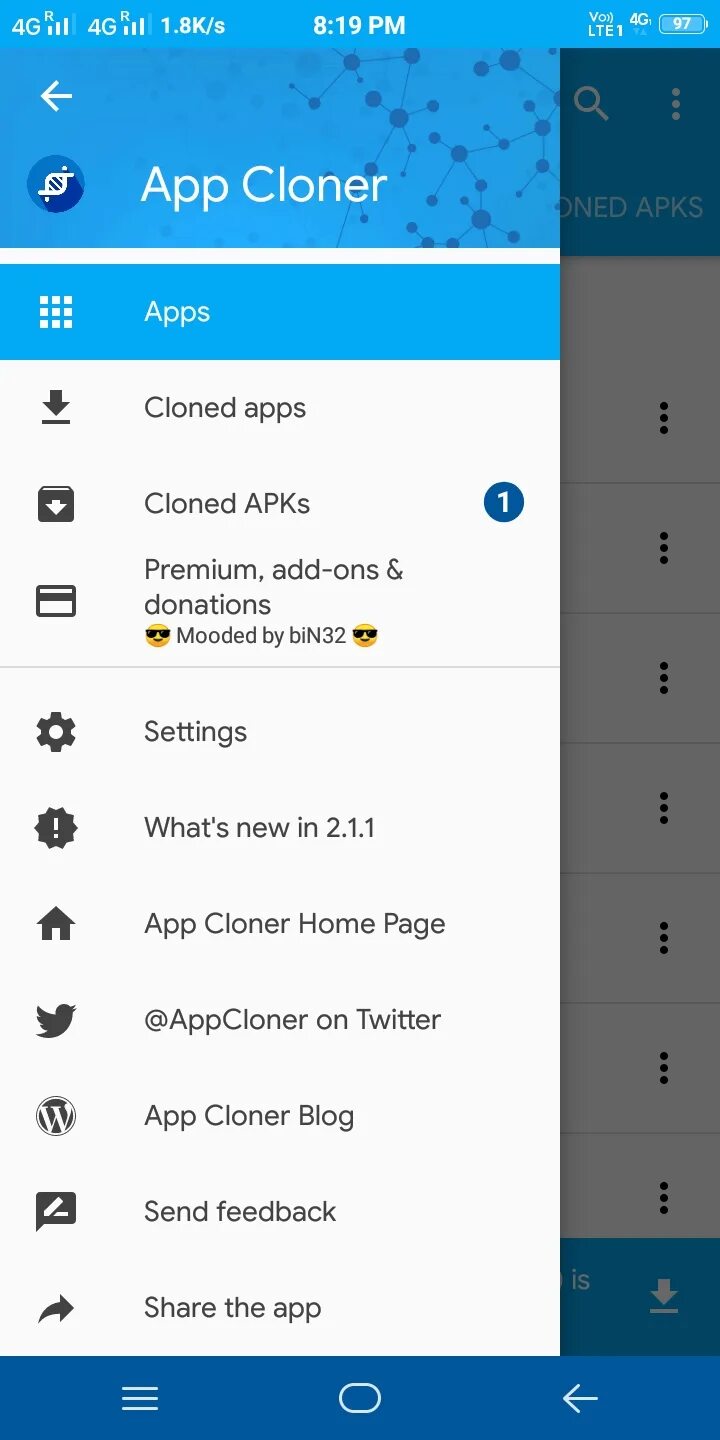 App cloner mod apk. App cloner. клонер apk. app cloner premium apk.