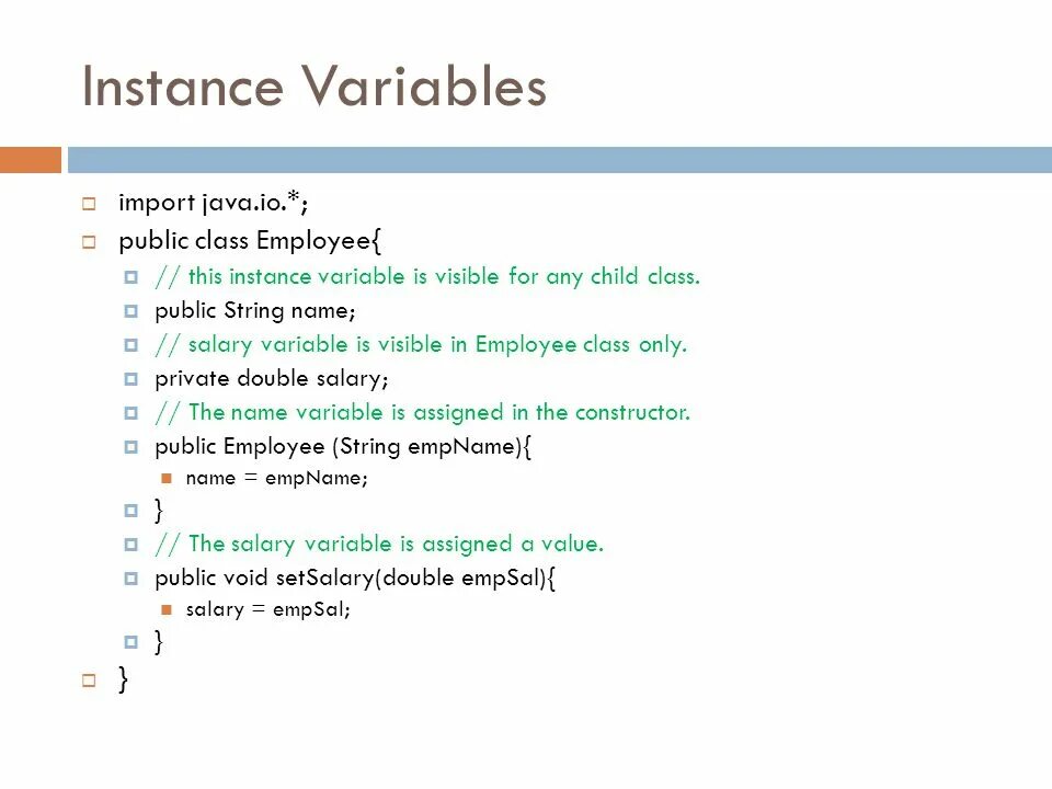 Import variables. Instance of java. Java instance variable. Инстанс переменные джава. Class variable vs instance variable java.