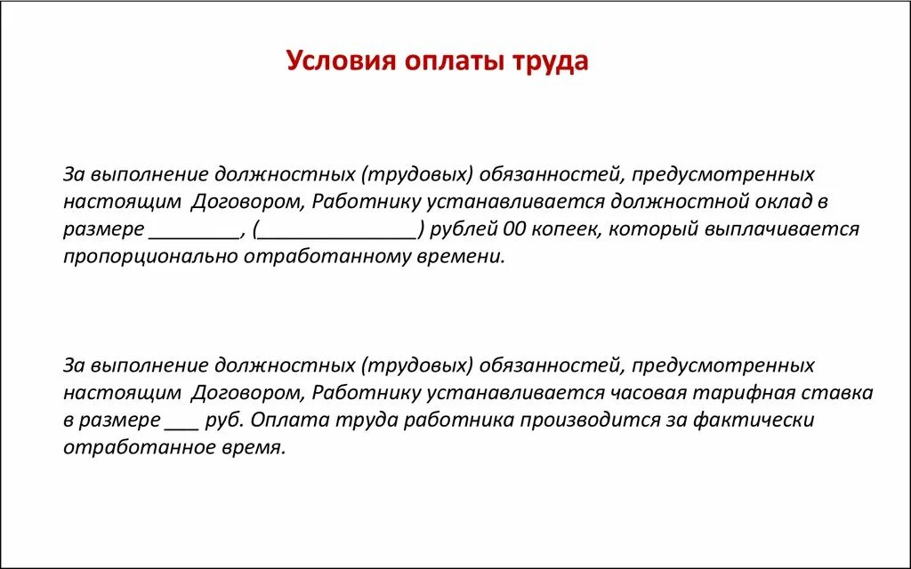 Исполнение трудовых обязанностей без оплаты