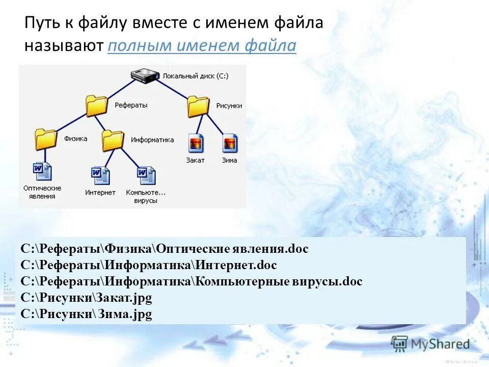 Таблица имя файла тип файла. Расширение имени файла. Путь к файлу полное имя файла. Имена папок и файлов. Собственное имя файла.