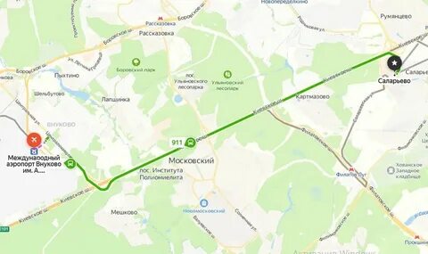 Парк победы до аэропорта внуково
