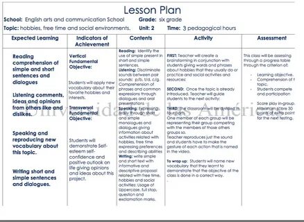 Lesson plan school