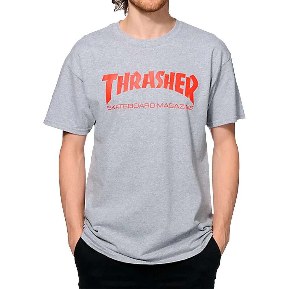 Серый трешер. Thrasher серая футболка. Серая майка Thrasher. Thrasher Skate mag Grey. Футболка трешер скейтбординг.