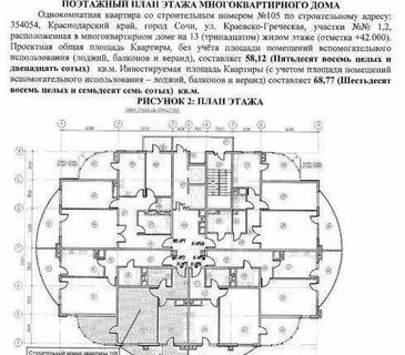 Площади помещений многоквартирного дома