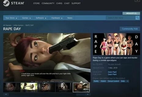 После скандала Valve удалила из Steam игру про изнасилования.