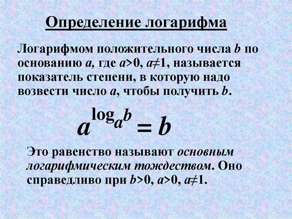 3 в степени логарифм по основанию 3. Логарифм по определению. логарифм положительного числа b по основанию a. как найти основание логарифма. что называется логарифмом числа.
