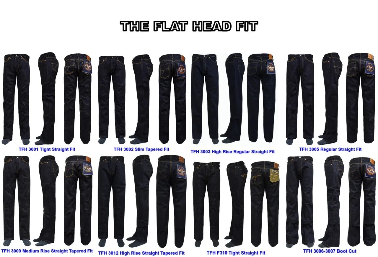 The Flat head 3009. Flat head Jeans. Flat head 8005 Jeans. The flat needs