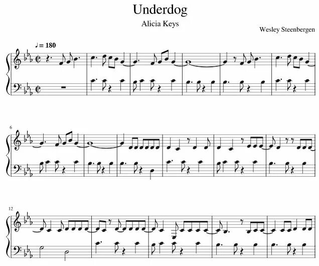 Alicia Keys Underdog. Alicia Keys Ноты. Falling Alicia Keys Ноты. Underdog Ноты.