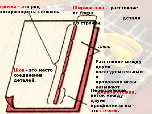 Расстояние между проколами иглы. Длина стежка это. Как называется расстояние от края детали до строчки. Ширина стежка это. Последовательный ряд стежков.