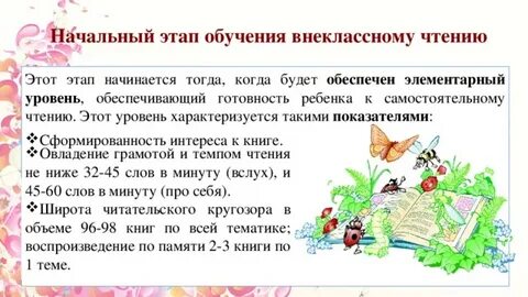 Внеклассное чтение цель