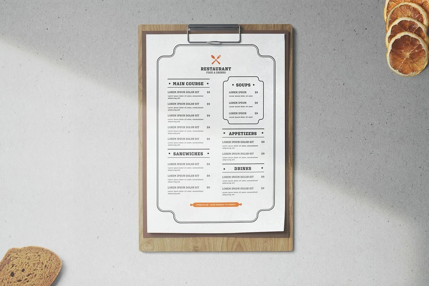 Menu layout