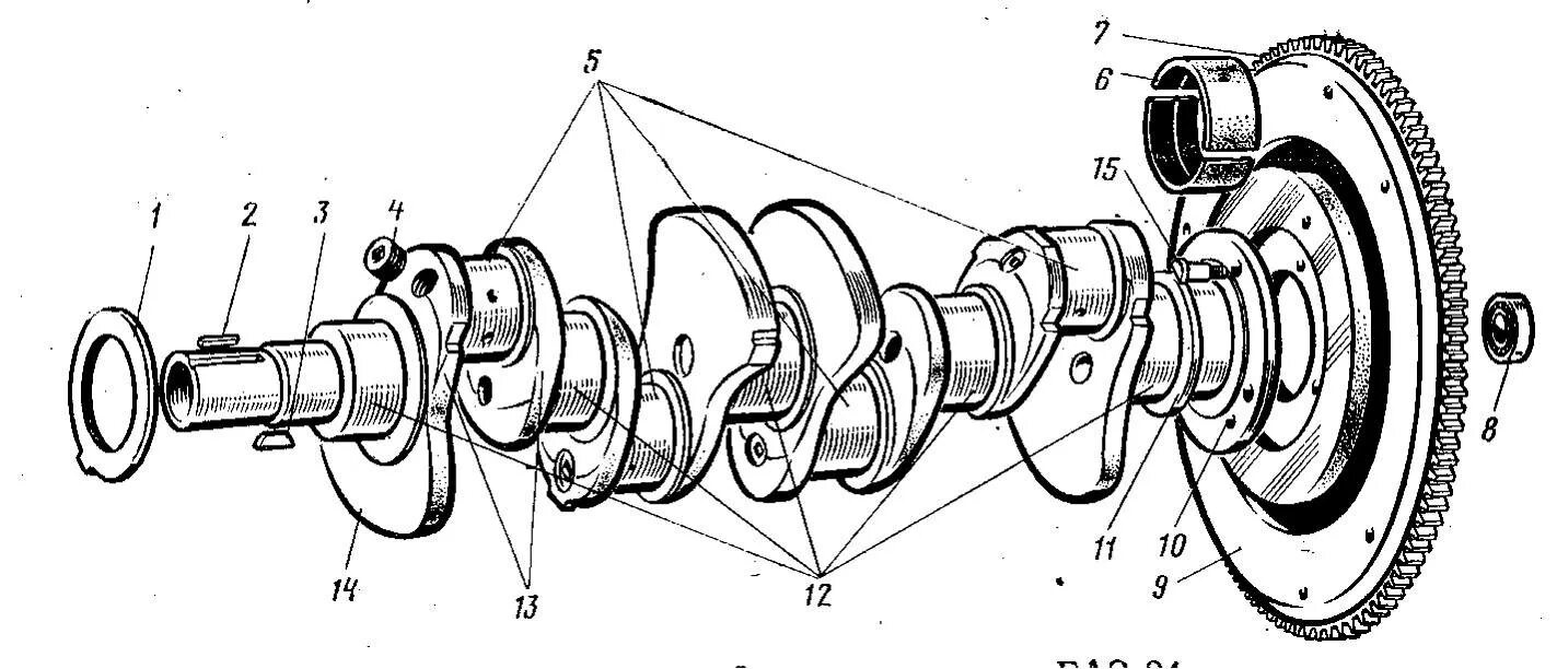 Коленвал ГАЗ 53 схема. Коленчатый вал двигателя ВАЗ схема. Вал коленчатый 1-пд4а.05.010-1. Коленчатый вал судового двигателя 6нвд48.