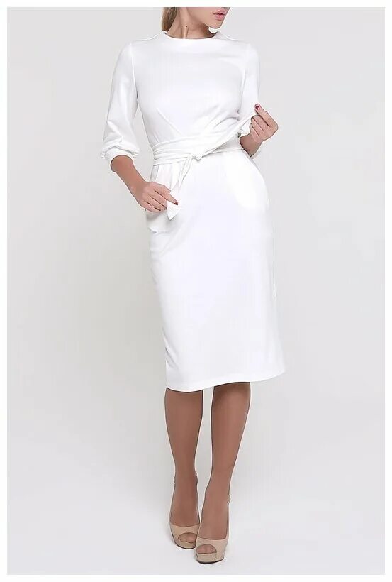 Элегантное белое платье. Строгое белое платье. Белое плотное платье. Платье куплено в кредит