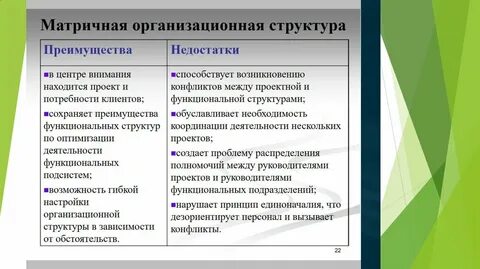 Достоинства и недостатки организационной структуры