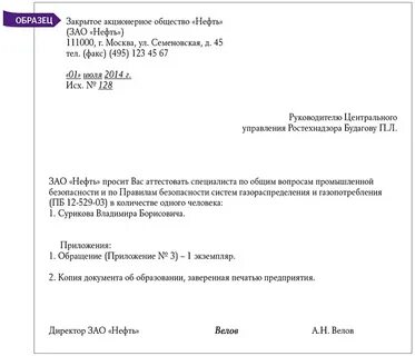 Заключение форма письма