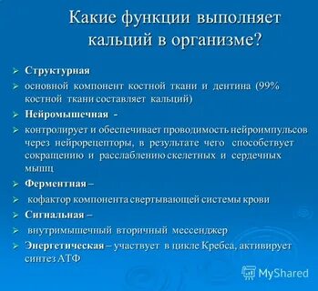 Функции кальция