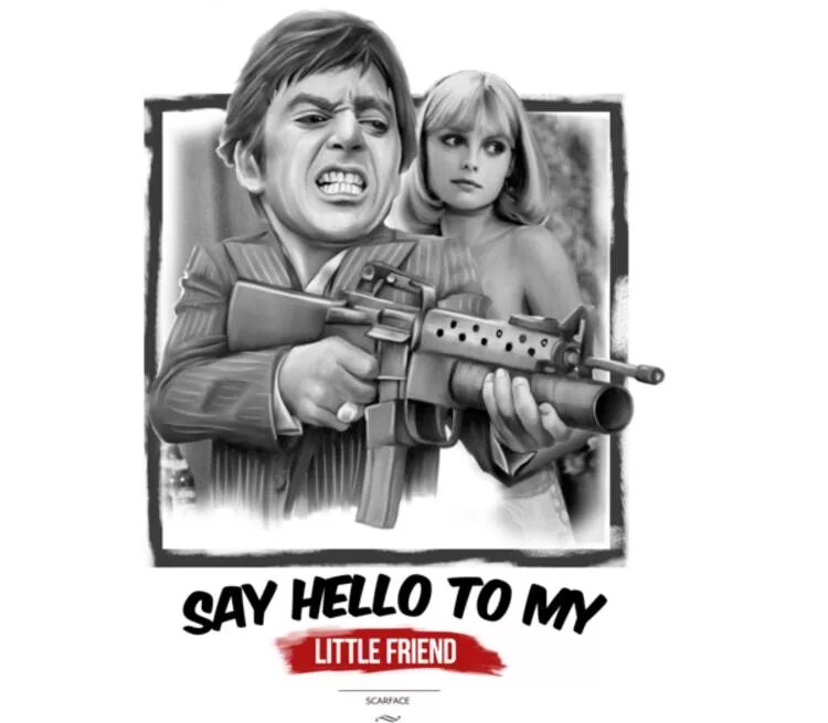 Say hello my. Лицо со шрамом say hello to my little friend. лицо со шрамом скажи привет моему маленькому другу. say hello to my little friend art. hello my little friends.
