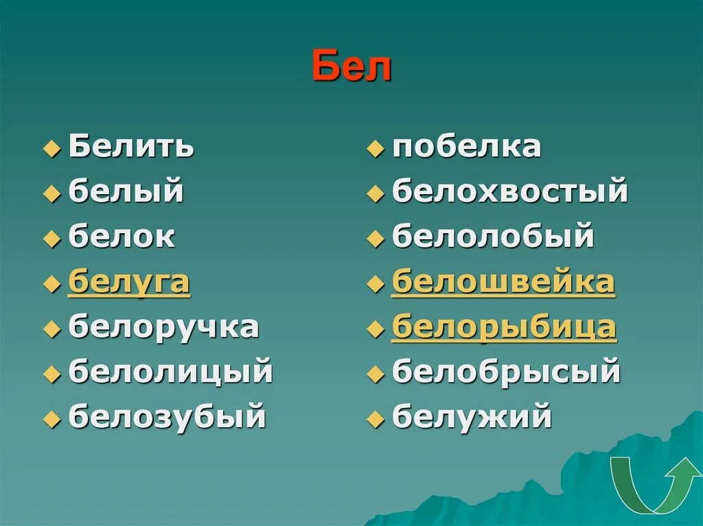 Белый родственные слова. Белый родственый слова. Белка белить белизна. Однокоренные слова к слову белый.