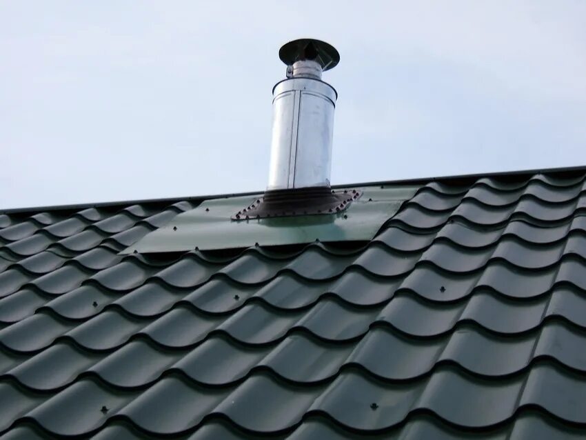 Дымоход металлочерепица. Металлочерепица дымоход. Труба металлочерепица дымохода. Вентиляция кровли вильпе на профнастил. Планка примыкания для профнастила.