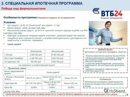 Какой процент потребительского кредита в втб