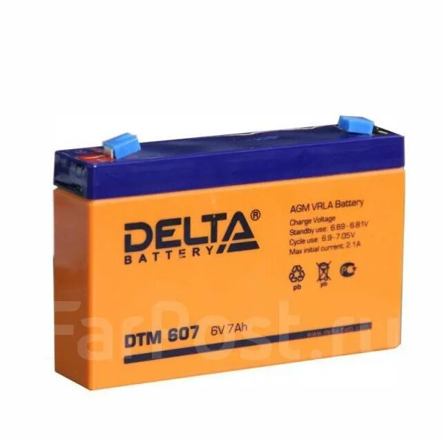 Аккумуляторы челябинск цена каталог. Аккумуляторная батарея для ИБП Delta DTM 1207 коробка. Аккумулятор 6v/4,5ah, Delta DTM 604. Аккумулятор Delta DTM 6032 6в, 3,2ач, Тип клемм нож f1, 134x34x67мм импорт Китай.