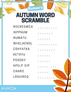 Autumn word scramble