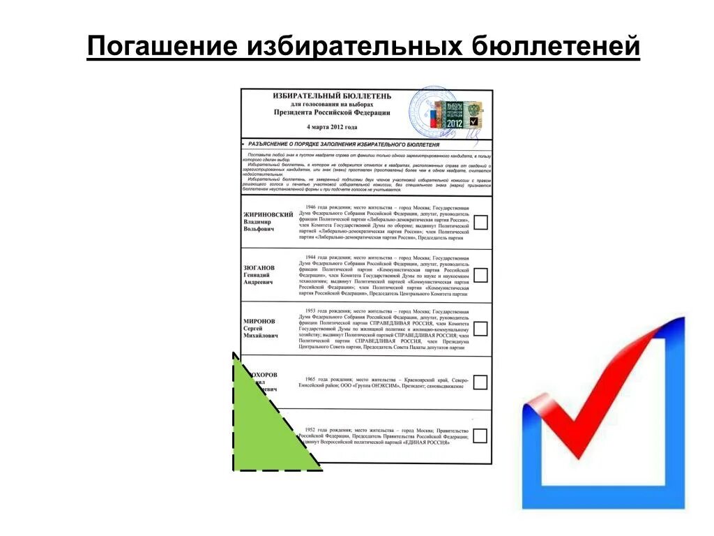 Погашение избирательных бюллетеней. Избирательный бюллетень. Недействительные избирательные бюллетени. Избирательный бюллетень уголок.