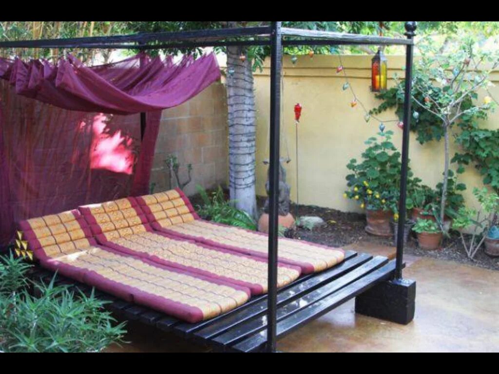 screen bed Outdoor bedroom, Outdoor bed, Outdoor spaces