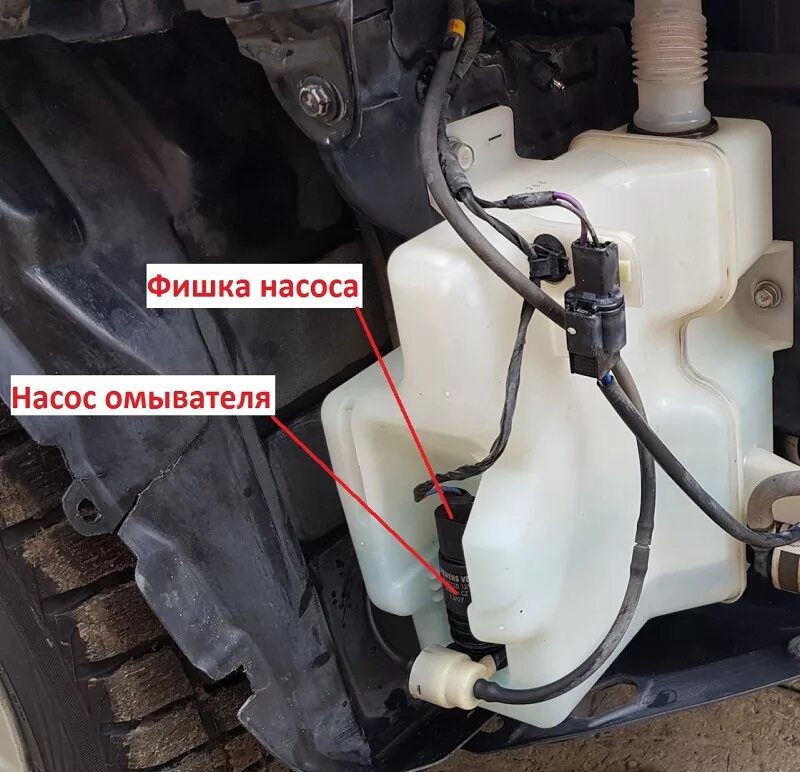 Снять бачок омывайки