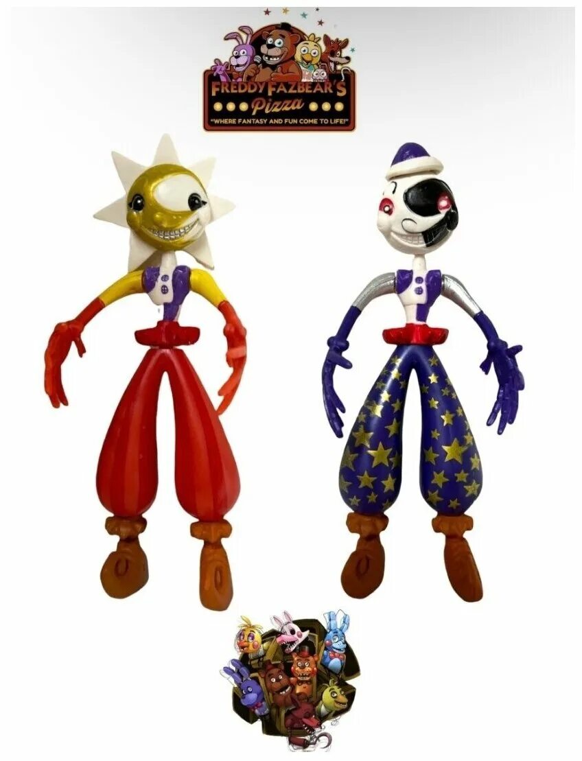 солнце фигурка фнаф. фигурки фнаф солнце и луна фанко. фигурки по fnaf 9 с wildberries. игрушка солнце и луна аниматроники из фнаф 9. аниматроники солнце и луна фигурки.