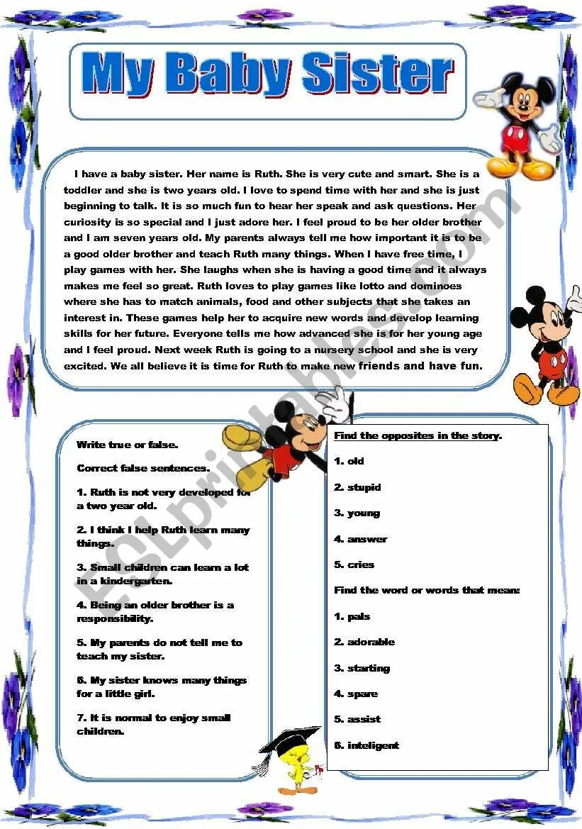 Brother and sister Worksheet. Siblings Worksheet. My Baby sister. My sister is playing Worksheet. Baby sister is