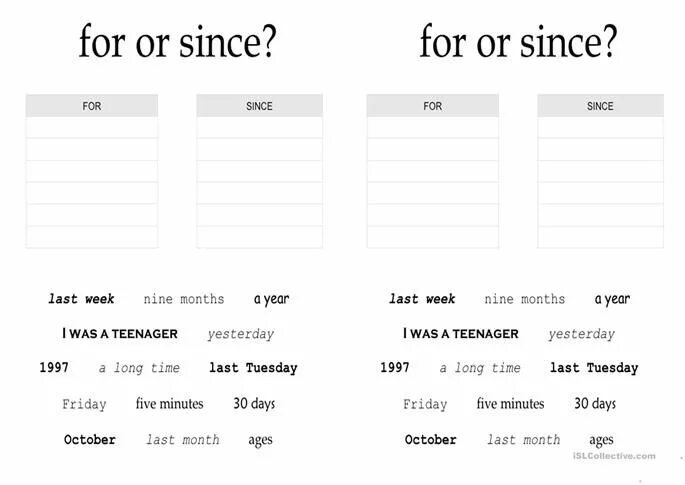 Since com. Задания на for since. For since упражнения. Грамматика for since. Разница since и for в present perfect.