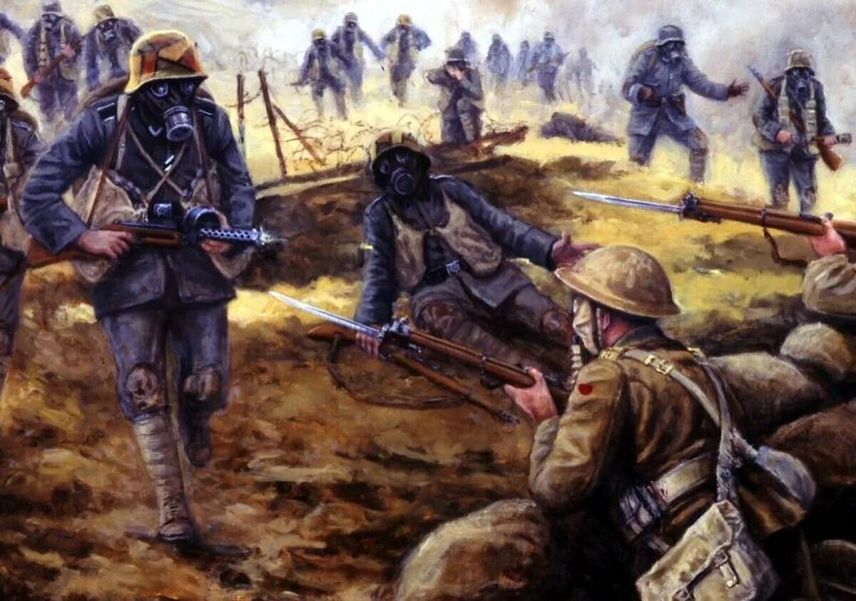 Германская Имперская армия Art 1914 - 1918. Германская пехота ПМВ. Ww1 Art Верден Германия.