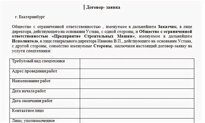 Заявки на аренду