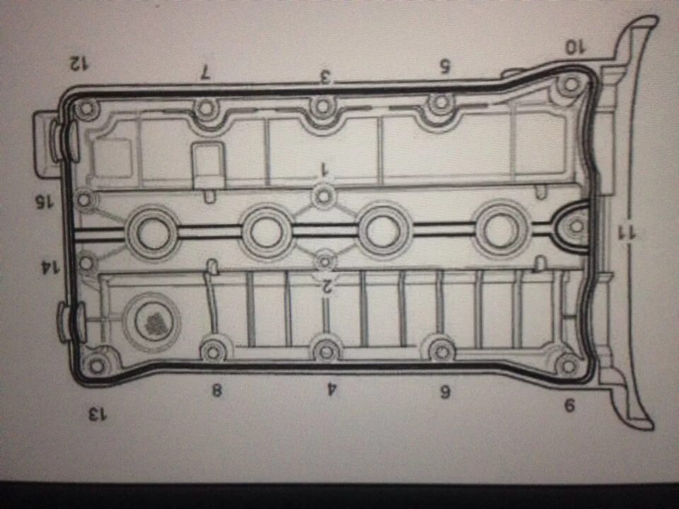 Прокладка клапанной крышки Шевроле 1.6. Прокладка клапанной крышки Lacetti 1.6. Протяжка клапанной крышки Cruze 1.6. Прокладка болтов клапанной крышки Chevrolet Lacetti 1.6.