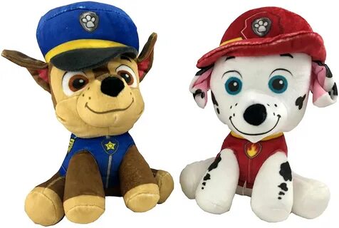 Set of 2 GUND Paw Patrol Plush Bundle 9 inch Chase and Rubble New Christmas...