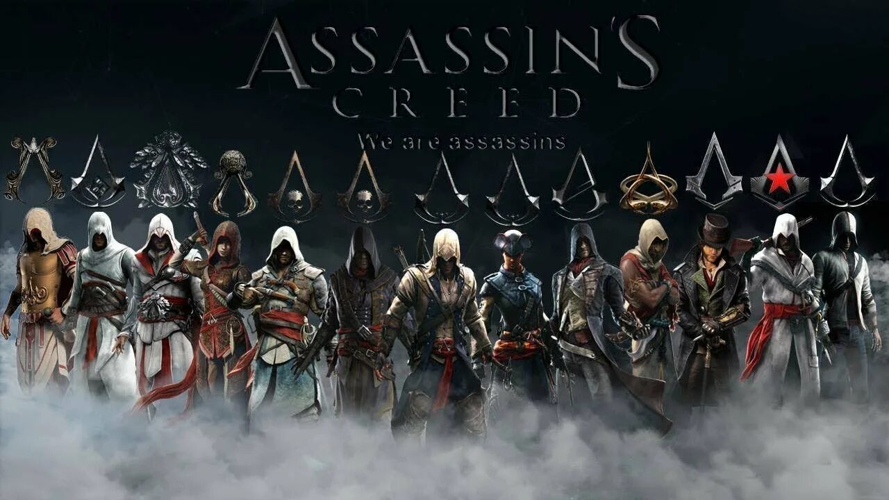 Самый лучший ассасин крид. Assassins creed все ассасины на одной картинке. ассасин крид все ассасины. эволюция ассасин крид. линейка игр ассасин крид.